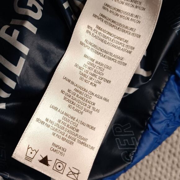 Tommy Hilfiger Puffer Jacket/Coat Womens Small Aspen Blue Hooded Logo Ski Winter - Picture 8 of 16